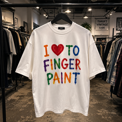 Funny Finger Paint Couple Oversized T-Shirt Combo