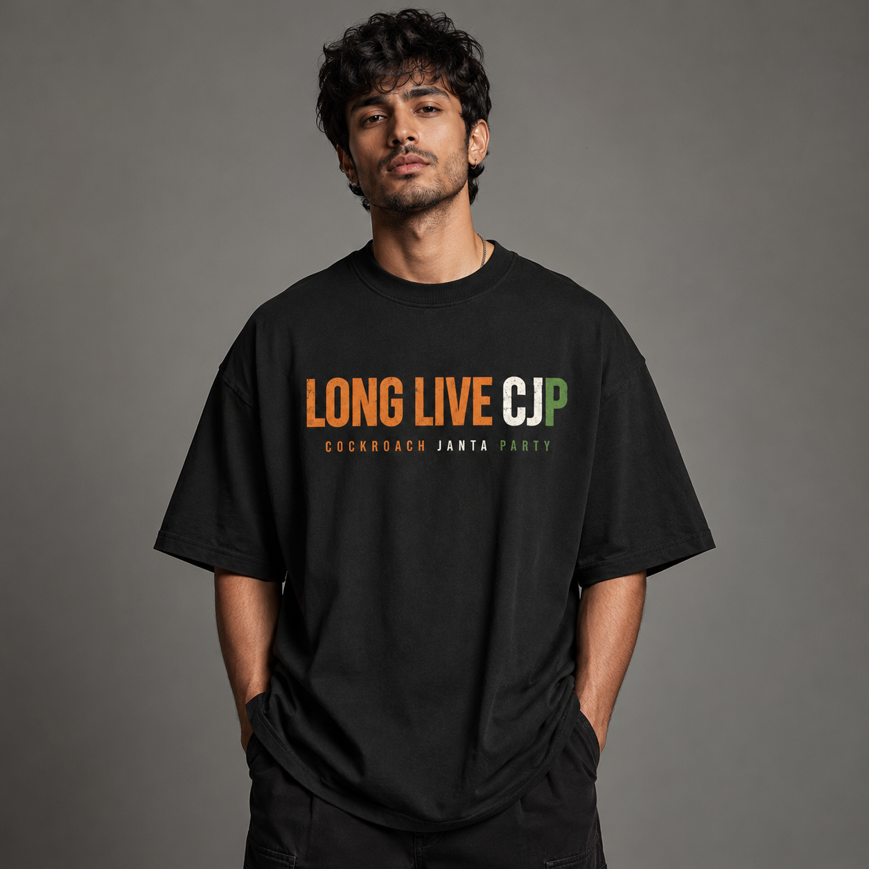 Long Live CJP Oversized Black T-Shirt