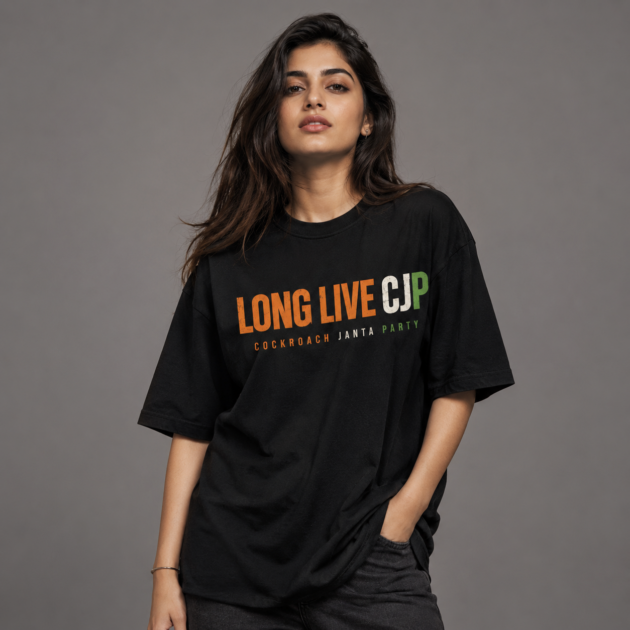 Long Live CJP Oversized Black T-Shirt