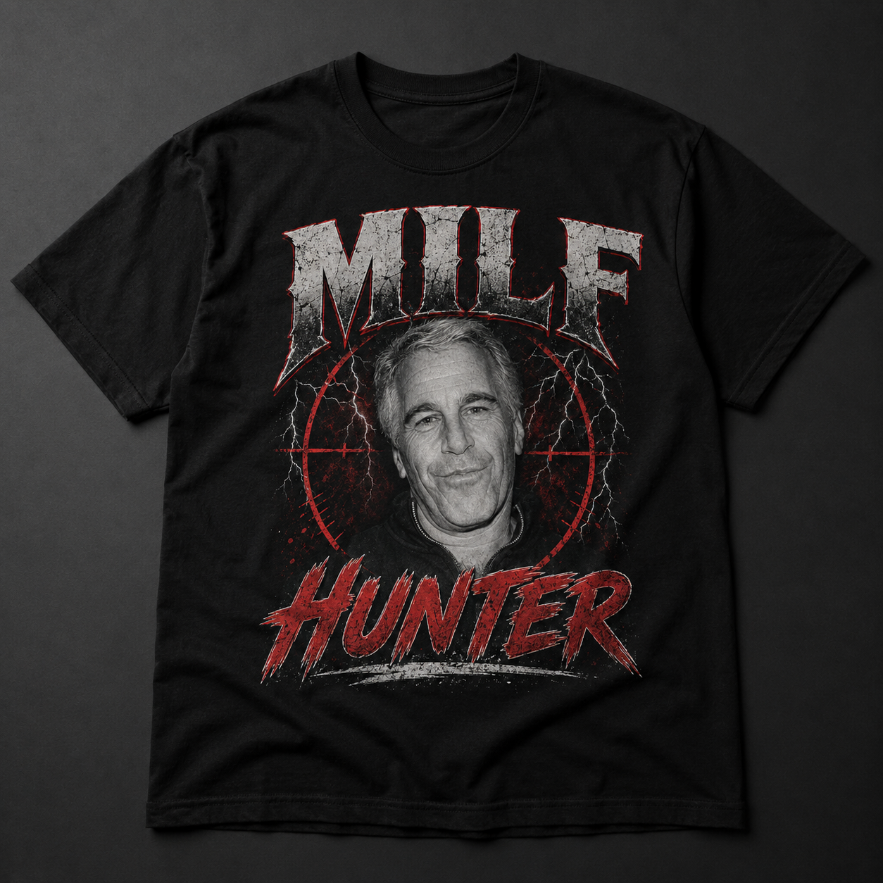 MILF Hunter Vintage Graphic Black T-Shirt
