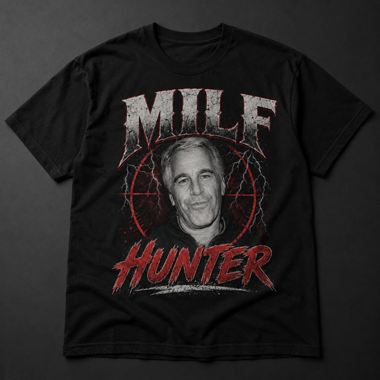 MILF Hunter Vintage Graphic Black T-Shirt