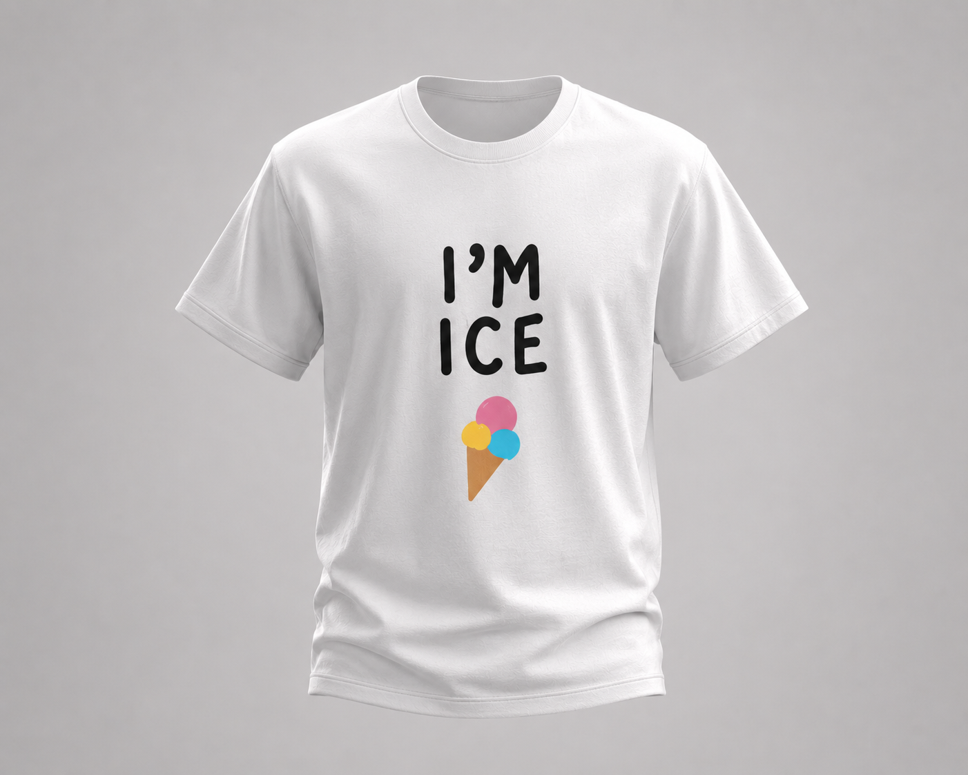 Couple Ice Cream Printed White T-Shirt Combo