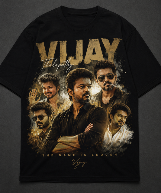 Thalapathy Vijay “The Name Is Enough” Oversized Graphic Tee